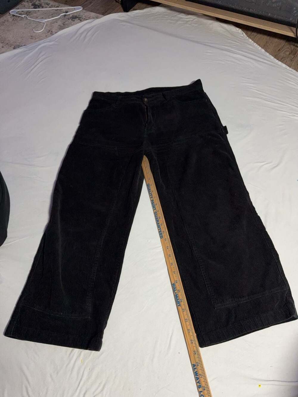 VTG No Boundaries Pants Mens 34X31 Black Corduroy Double Knee Carpenter Y2K